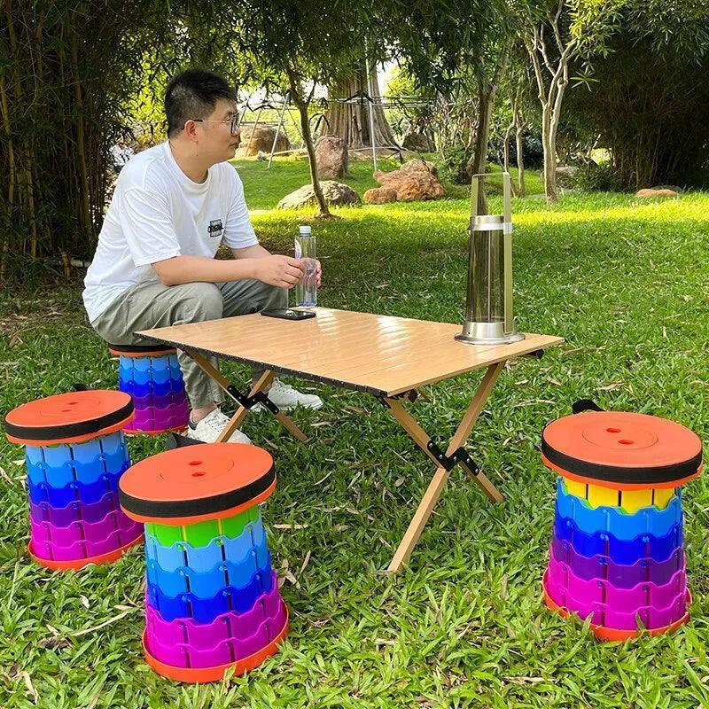 Banco Retrátil Portátil Com Alça - Bolça Banco Colorida