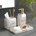 Kit Dispenser Para banheiro Branco Perolado - Tazzi